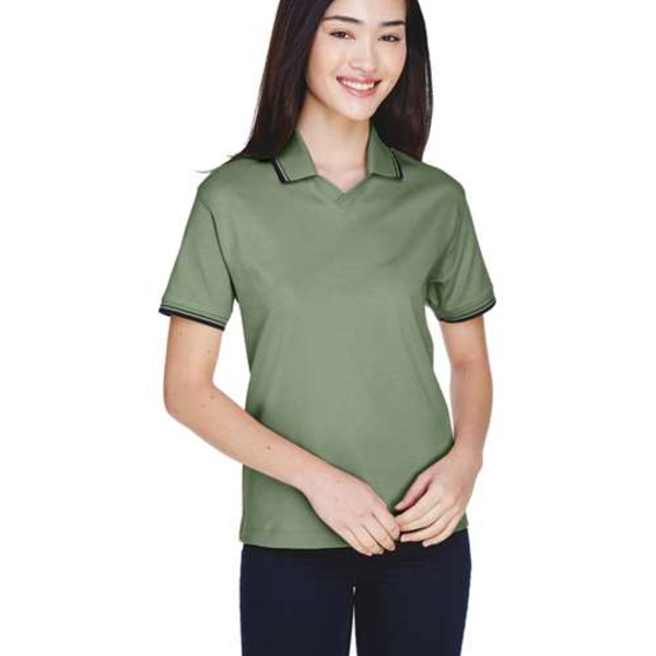 Women's Tipped Perfect Pima Interlock Polo Thumbnail