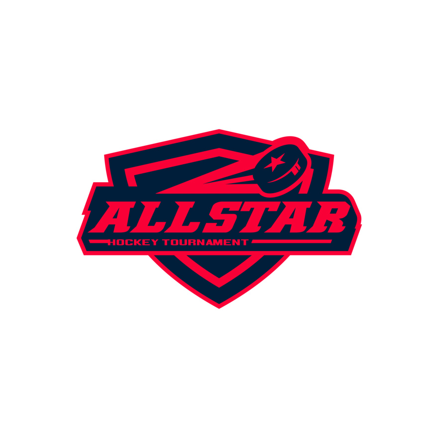 All Star Hockey Tournament logo template Thumbnail