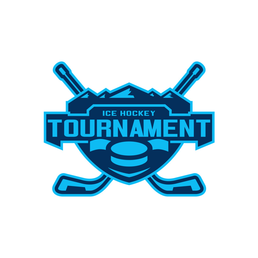 Tournament Ice Hockey logo template Thumbnail