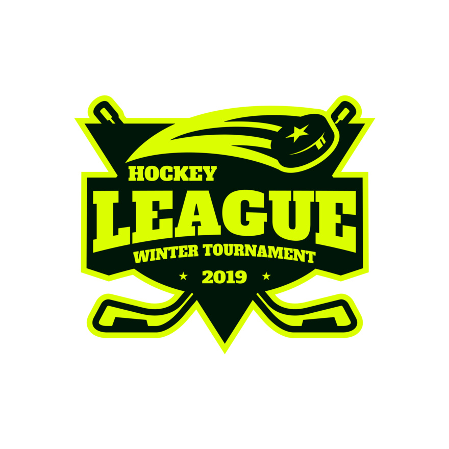 League Hockey Winter Tournament logo template Thumbnail