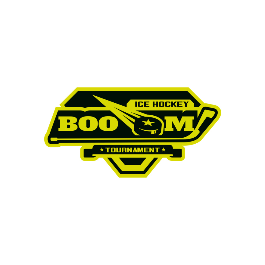 Boom Ice Hockey Tournament logo template Thumbnail