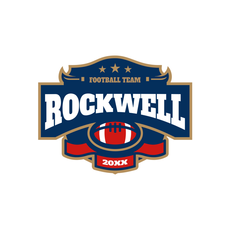 Rockwell Football team logo template Thumbnail