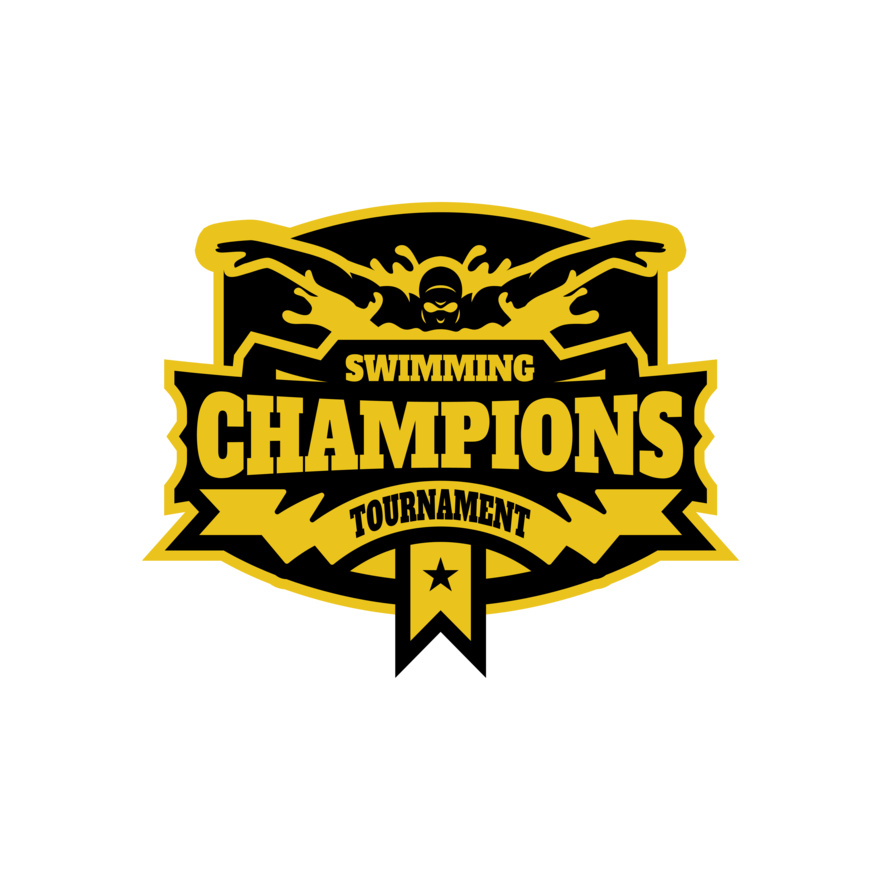 Champions Swimming Tournament logo template Thumbnail