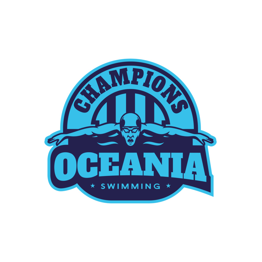 Oceania Champions Swimming logo template Thumbnail