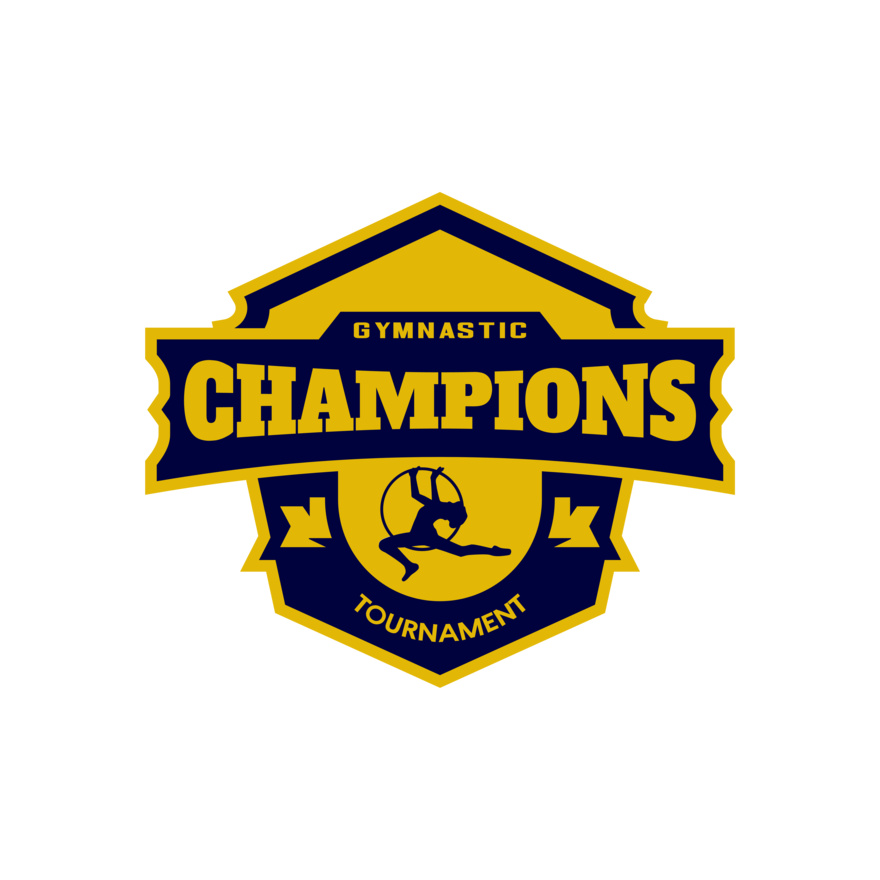 Champions Gymnastic Tournament logo template Thumbnail