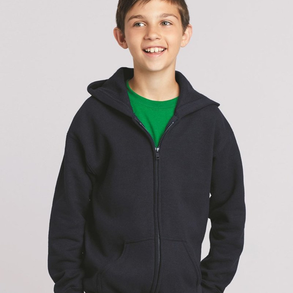 Midweight Youth Full-Zip Hooded Fleece Sweatshirt Thumbnail