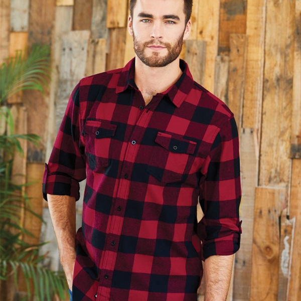 Yarn-Dyed Long Sleeve Flannel Button-up Shirt Thumbnail