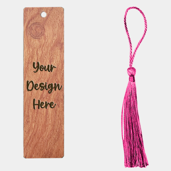 Coyote Cherry Red Wooden Bookmark with Color Tassel Thumbnail