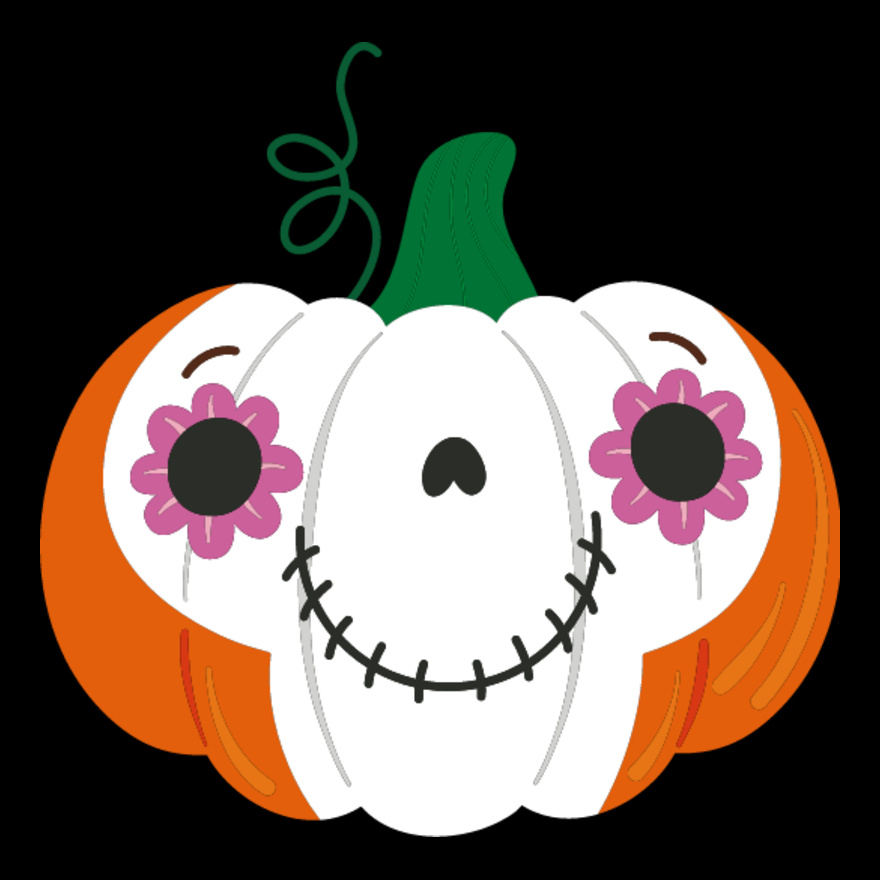 Cute Skull Pumpkin (0966) Thumbnail