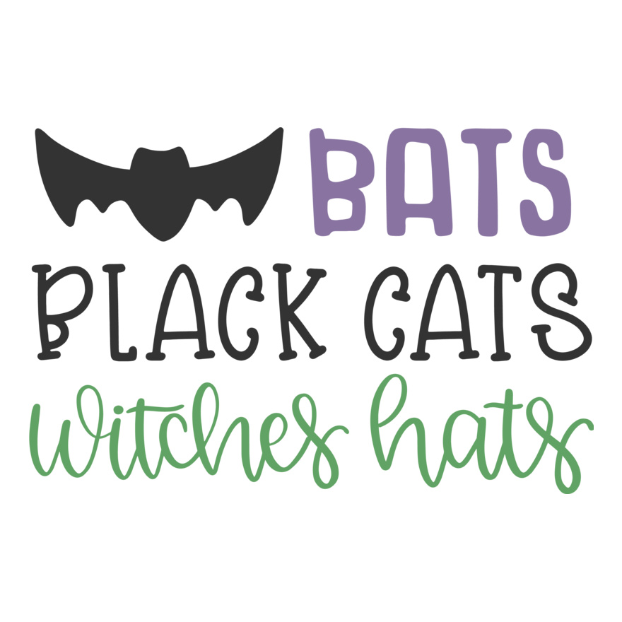 Bats Black Cats Witches Hats (1021) Thumbnail
