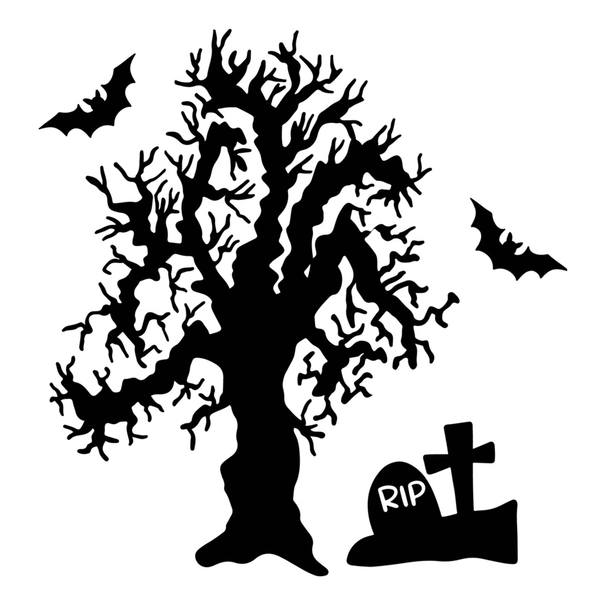 Spooky Tree Grave Bats (0886) Thumbnail