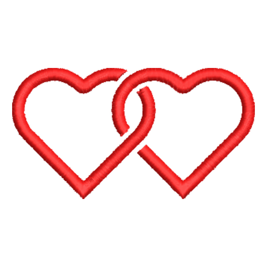 2 Hearts chain 3.4 inches (0344) Thumbnail