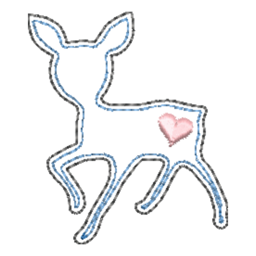 Fawn with Heart Line Art (0324) Thumbnail