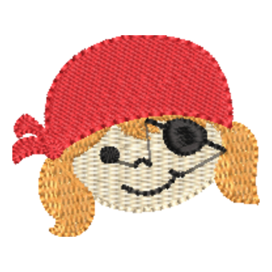 Pirate Face Girl Red (0275) Thumbnail