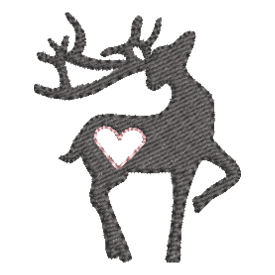 Deer with Heart Silhouette (0321) Thumbnail