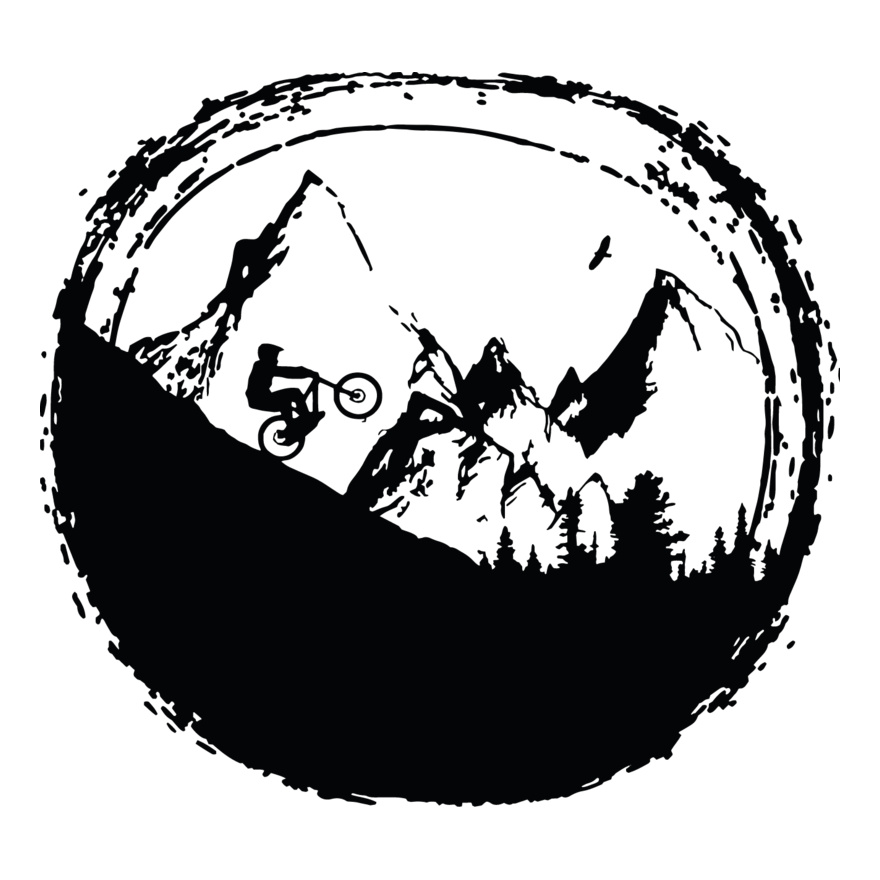 Mountain Biking Silhouette Circle (0038) Thumbnail