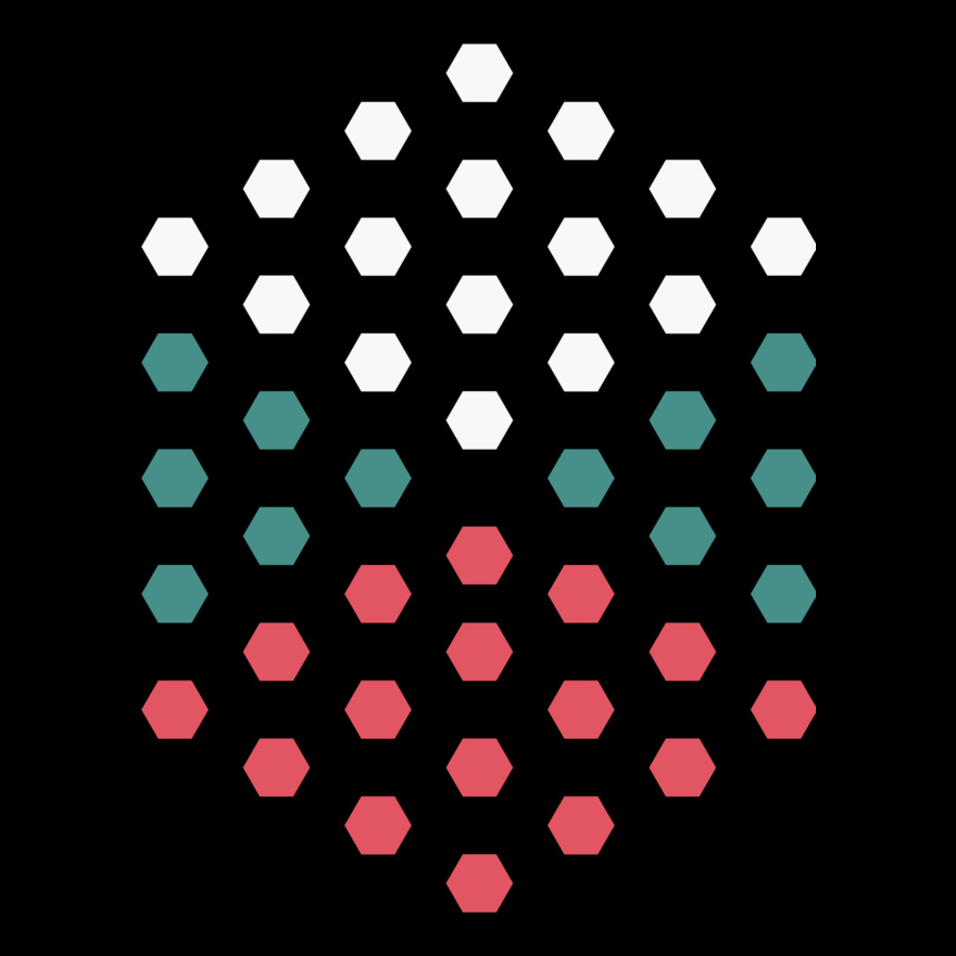 Hexagon With White  Green   Red Dot Thumbnail