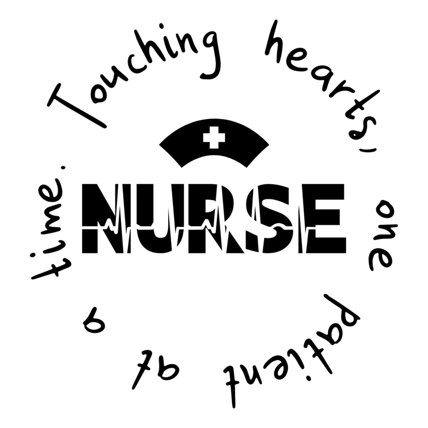 nurse touching hearts one patient at a time svg Thumbnail