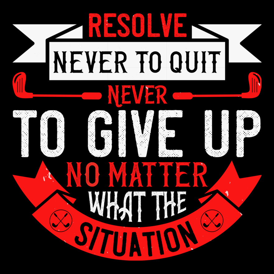 Never Quit Golf Quote Thumbnail