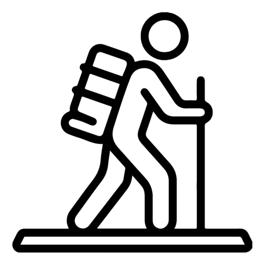 Hiking Person Icon Thumbnail