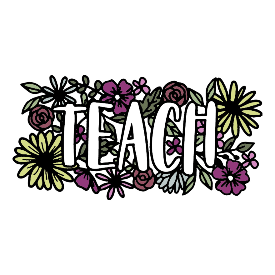 Teach Floral Doodle  Full Colour  Thumbnail